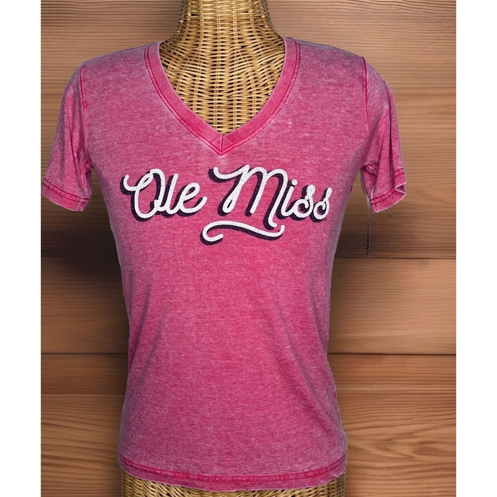 Ole Miss Rebels -  Blue 84 - V-Neck Women's Short Sleeve Shirt Size Small
